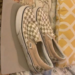 Vans checkered slide ons